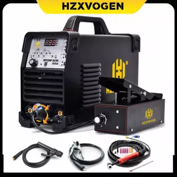 HZXVOGEN 5 в 1 HF TIG AC/DC алюминиевый сварочный аппарат 200A MMA ARC аргоновый точный цифровой импульс 2T/4T инверторный Сварочный аппарат