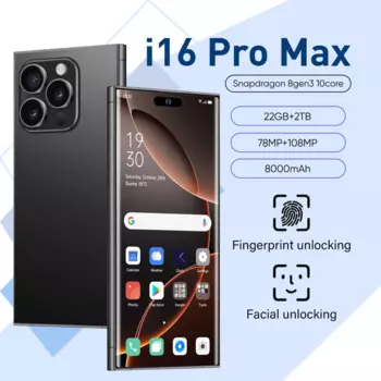 I16 Pro Max смартфон с 5,5-дюймовым дисплеем, процессором Snapdragon 8 Gen 3, 7,3 мАч, двумя слотами для SIM-карт