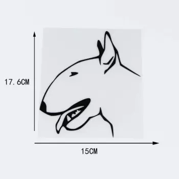 Я люблю своего бультерьера, автомобильная наклейка, виниловая наклейка, милый мультяшный животный, украшение для стайлинга автомобиля 15X17,6 см