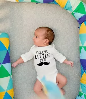 И надписью «Daddy's Little Man» и «принт с буквами для детей, Детский комбинезон детские халаты одежда осенняя одежда для маленьких мальчиков, верхняя одежда для девочек, комбинезон, одежда