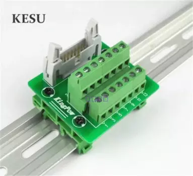 IDC14Pin 2,45 мм Стандартный Штекерный разъем к 14-контактной клеммной колодке, Адаптер платы, PLC релейные клеммы, монтаж на DIN-рейку