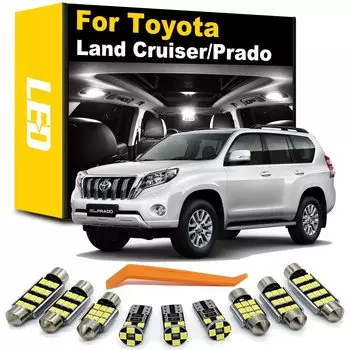 Идеальный комплект для освещения автомобиля Canbus для внутреннего освещения для Toyota Land Cruiser 70 80 100 200 Prado 90 120 FJ