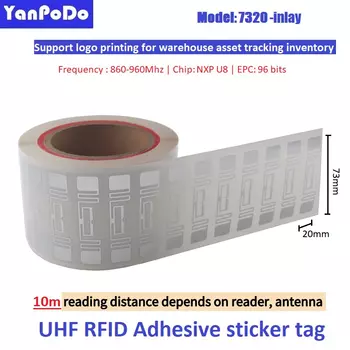 Идентификационный оригинальный Smartrac Dogbone 860-960 МГц большой диапазон 1-15 метров UHF RFID тег Gen2 U8 Impinj чип RFID