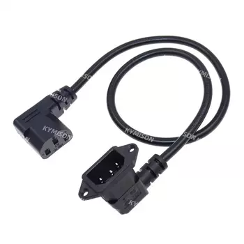 IEC320 C14 с отверстиями для винтов, правый/левый угловой и C13 правый/левый угловой, C14 до C13 Удлинительный шнур, 60 см, стены 3g0,75 мм