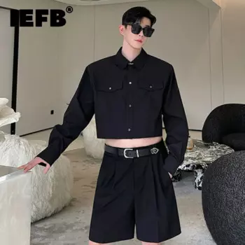 IEFB летние мужские шорты с трехмерным вырезом, универсальные повседневные короткие костюмные брюки, шорты с простыми карманами, мужской тренд 2024, 9C5671
