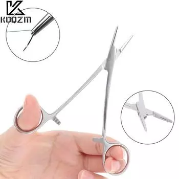 Игольчатый зажим KOQZM, 12 см, серебристый