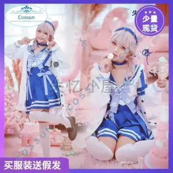 Игра VTuber Hololive Minato Aqua Косплей Костюм Хэллоуин Карнавал Вечеринка Ролевая Игра Outift для Женщин Аниме Одежда Платье