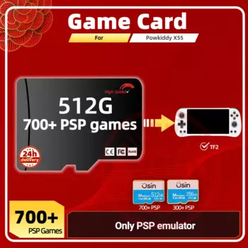 Игровая карта PSP PS1 для Powkiddy X55, карта памяти TF, Plug & Play, предварительная установка, Ретро игры, SD, игровая портативная высокоскоростная карта 512 ГБ, 256 ГБ, 128 ГБ