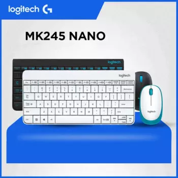 Игровая клавиатура Logitech MK245, USB Nano, 1000DPI, эргономичная мышь