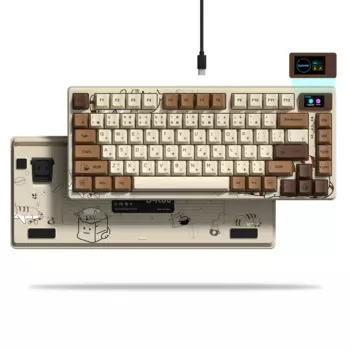 Игровая клавиатура Womier RGB с цветным дисплеем, 81-клавишная механическая клавиатура для Mac Win