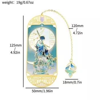 Металлические закладки Genshin Impact Xiao и Venti MINISO