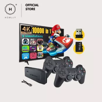 Игровая консоль Homlly 4K HDMI HD 10000 + с 2 беспроводными контроллерами