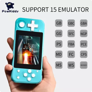 Игровая консоль POWKIDDY Q90, 3-дюймовый IPS экран, двойная открытая система, 16 симуляторов, ретро PS1, подарок для детей, 3D новые игры