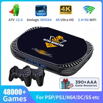 Игровая консоль в стиле ретро для PS1/PSP/N64/DC/SS/MAME/CD Amlogic S905X4 4K HD TV/игровая приставка 70 + эмуляторы 48000 + игры с контроллером