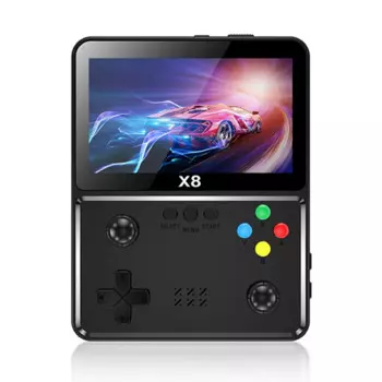 Игровая консоль X8 в стиле ретро, портативный плеер с 4 дюймовым IPS экраном, 10 симуляторами, прочная чёрная Игровая приставка для SFC, GBC, GBA