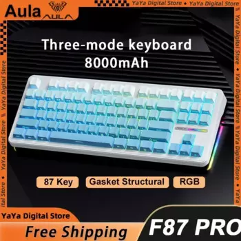 Игровая механическая клавиатура, 8000 мАч, 87 клавиш, 2,4 ГГц/usb/bluetooth