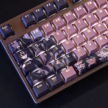 Игровая механическая клавиатура для косплея Genshin Impact Keycap Hutao, механическая клавиатура для 87/104/108 клавиш, коллекционный подарок