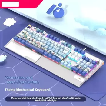 Игровая механическая клавиатура K1000 Esports, проводная Бесшумная клавиатура с Rgb подсветкой и колпачком клавиш Pbt с полными клавишами, популярная сменная клавиатура для дома и офиса