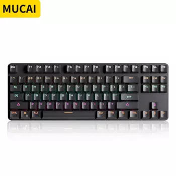 Игровая Механическая USB клавиатура MUCAI MK870, Красный переключатель, 87 клавиш, поддержка замены, проводная Съемная клавиатура с RGB Подсветкой