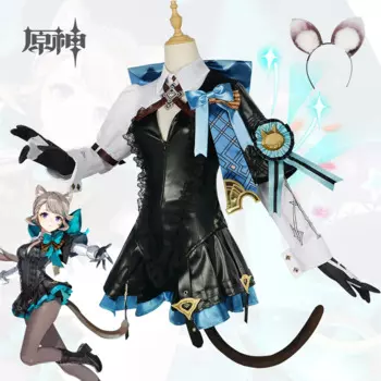 Игровой костюм для косплея Genshin Impact Линетт Фонтейн Близнецы парик Волшебный Новый герой Косплей Хэллоуин Карнавал унисекс униформа