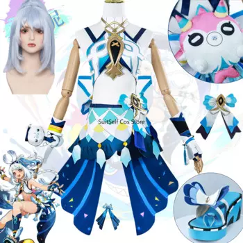 Игровой костюм для косплея Genshin Impact Mualani, костюм для косплея, платье, парик, туфли, костюмы на Хэллоуин, карнавал, яркие костюмы для женской одежды