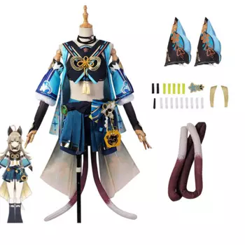 Игровой костюм для косплея Genshin Impact, новый аккаунт, костюм для косплея Kirara, кошачья девушка, юбки, топы, уши и хвосты, аксессуары для Хэллоуина, полный костюм, аниме, Cos
