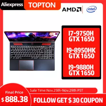 Игровой ноутбук 16,1 дюймов 144 Гц Full HD IPS-Type Intel Core i9-10880H i7 10870H Процессор Nvidia GTX 1650 4G Gigabit WiFi Windows 11