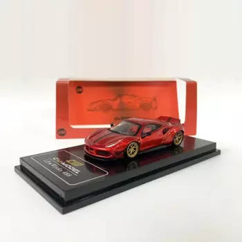 Игрушечная модель автомобиля Fera 1:64, 488 утиное крыло, LB, широкий корпус, установка, спортивный автомобиль из сплава, металлик, красный