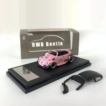 Игрушечная модель автомобиля HKM 1:64, конструкция жука RWB, коллекция легкосплавных автомобилей с покрытием Pinkpig