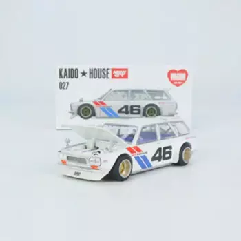 Игрушечная модель автомобиля Kaido House + MINIGT 1:64, модель автомобиля KAIDO 510 BRE Wagon V1 из сплава, литый под давлением, модель автомобиля-RHD
