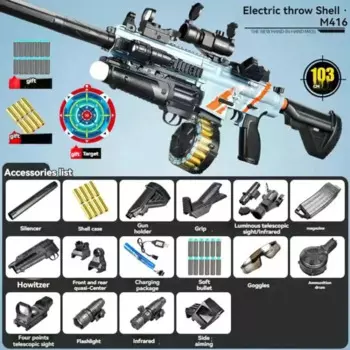 Игрушечный пистолет M416, мягкая пуля, пневматическое оружие, электрический ручной пистолет, 2 режима, игрушка для стрельбы, пневматический пистолет для взрослых, детей, игр на открытом воздухе