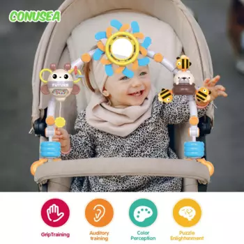 Игрушка для детской коляски, музыкальный мобиль на 12 месяцев, сенсорные игрушки для новорожденных, подвесной Колокольчик для кровати, развивающие игрушки, 0-24 месяца
