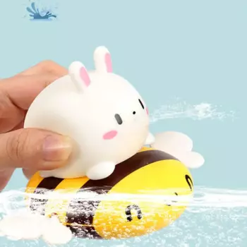 Игрушка для ванной без бисфенола А, яркий мультяшный кролик, Кит, водная игрушка для игры, забавная игрушка для маленьких мальчиков и девочек, придувная игрушка для ванной