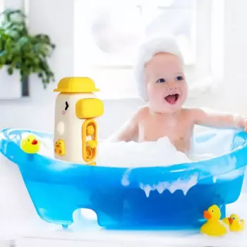 Игрушка для ванны с уткой, вращающееся водяное колесо, очаровательная мультяшная игрушка для ванны, развивающая когнитивные способности, красочная игрушка для ванны с животными