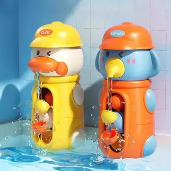 Игрушки для ванны для малышей, вращающийся водяной круг с уткой, сильные присоски для ванной комнаты, совок для воды, забавные игрушки для ванной, подарки для детей
