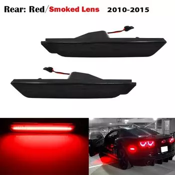 iJDM 12 В Янтарные/красные полностью боковые габаритные фонари для Chevy Camaro 2010-2015 гг., (передние: янтарные, задние: красные), питание от всего 96 светодиодов SMD