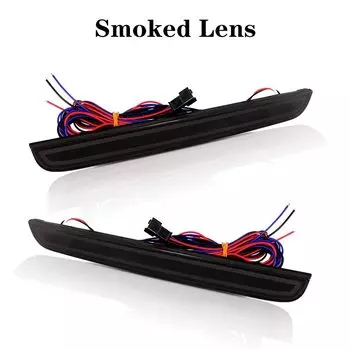 iJDM 3D Optic Style Полностью светодиодный комплект отражателей заднего бампера для Dodge Challenger 2015-up, функция заднего или задних противотуманных фар