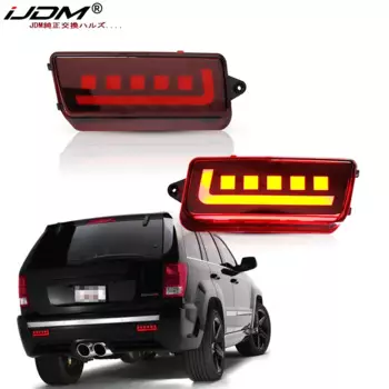 IJDM 3D оптический Светодиодный отражатель бампера фары для 2005-2010 Jeep Grand Cherokee, задние/тормозные задние противотуманные фары и сигнал поворота светильник