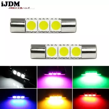 iJDM 4 шт. ксеноновые белые 29 мм 3-SMD 6641 гирлянда светодиодные сменные лампы для автомобильного зеркала, солнцезащитный козырек, красный, желтый, синий