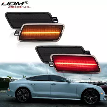 iJDM Янтарный/красный полностью светодиодный боковой габаритный фонарь T10 для 2012-2018 Audi A7 S7 RS7 указатель поворота/DRL, замена OEM-сигнала поворота