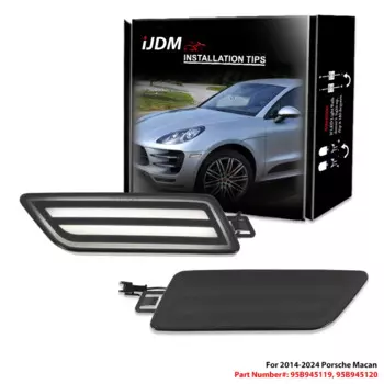 iJDM Янтарный/белый полностью светодиодный бампер, боковой габаритный указатель поворота для Porsche Macan 2014-2024, замена OEM передних габаритных фонарей