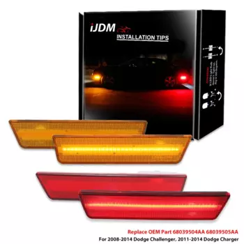 IJDM автомобильные Передние Задние боковые габаритные огни янтарно-красные светодиодный огни для 2008-2014 Dodge Challenger, для Dodge Charger указатель поворота светильник