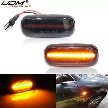 IJDM дымчатые линзы Янтарный Полный светодиодный переднее крыло указатель поворота боковой маркер светильник для Audi A4 A6 A8 TT, замена OEM боковые маркер лампы