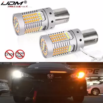 iJDM No Hyper Flash 21 Вт BAU15S LED Canbus BA15S 1156 Светодиодные лампы с переключением белого/янтарного цвета для дневных ходовых/поворотных сигналов