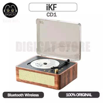 IKF CD1 ретро Bluetooth-динамик, Виниловый проигрыватель, грецкий орех, динамик Hifi, Беспроводная внутренняя колонка, портативные уличные динамики