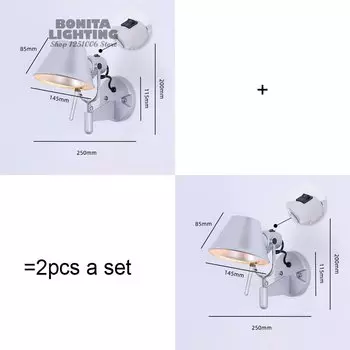 IKVVT черные складные настенные светильники 2 шт.