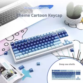 Ilovbee Deep-Sea Sh Термильно ell Сублимированные колпачки для клавиш Kca Height Милая девушка 87-клавишная механическая клавиатура Pbt Artist Колпачки для клавиш