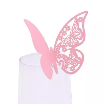 Именные карточки-бабочки из бумаги, золото, серебро, 50 шт