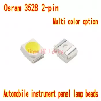 Импортированный OSRAM Osram 3528, 2 контакта, белый, красный, желтый, зеленый, синий, подсветка 1210, автомобильная приборная панель, измеритель, лампа, бусины, 50 шт.