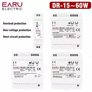 Импульсный источник питания EARUELECTRIC DR-15/DR-30/DR-45/DR-60